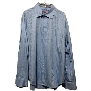 Men's Robert Graham Light Blue Long Sleeve Button Down Dress Shirt‎